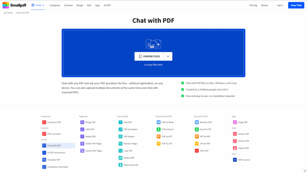 ابزارهای چت با PDF